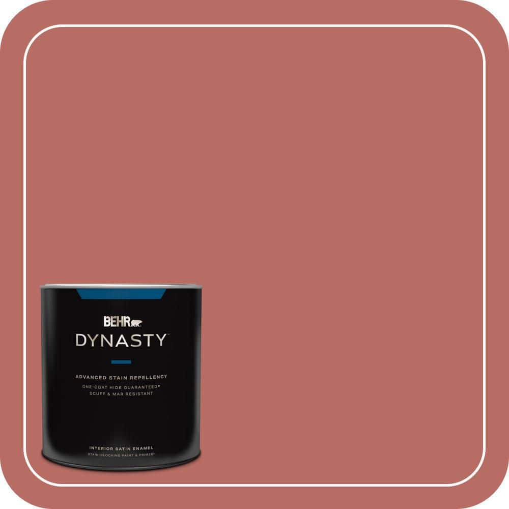 BEHR DYNASTY 1 qt. #MQ4-34 Hacienda Tile One-Coat Hide Satin Enamel Stain-Blocking Interior Paint and Primer