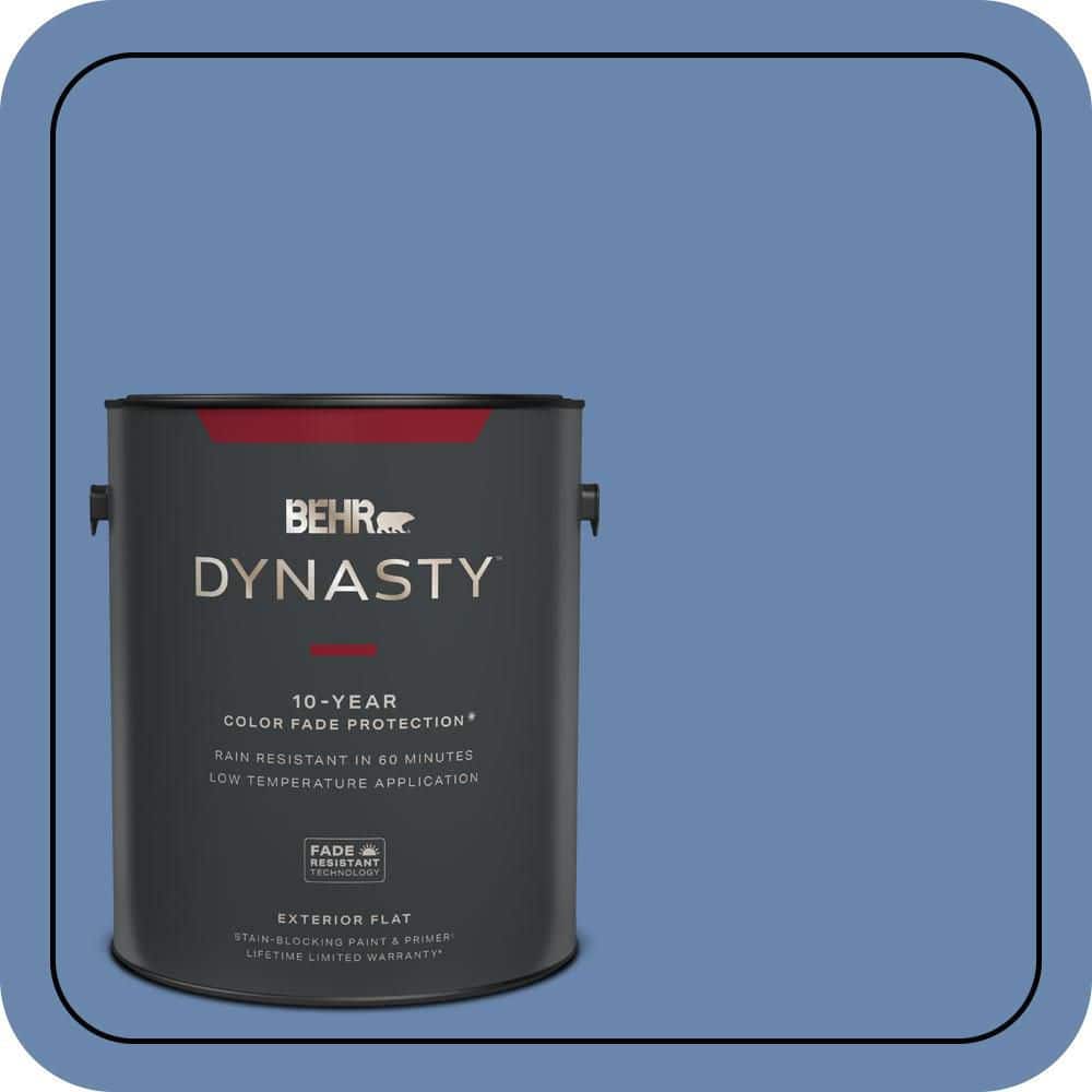 BEHR DYNASTY 1 gal. #M530-5 Cowgirl Blue Flat Exterior Stain-Blocking Paint & Primer