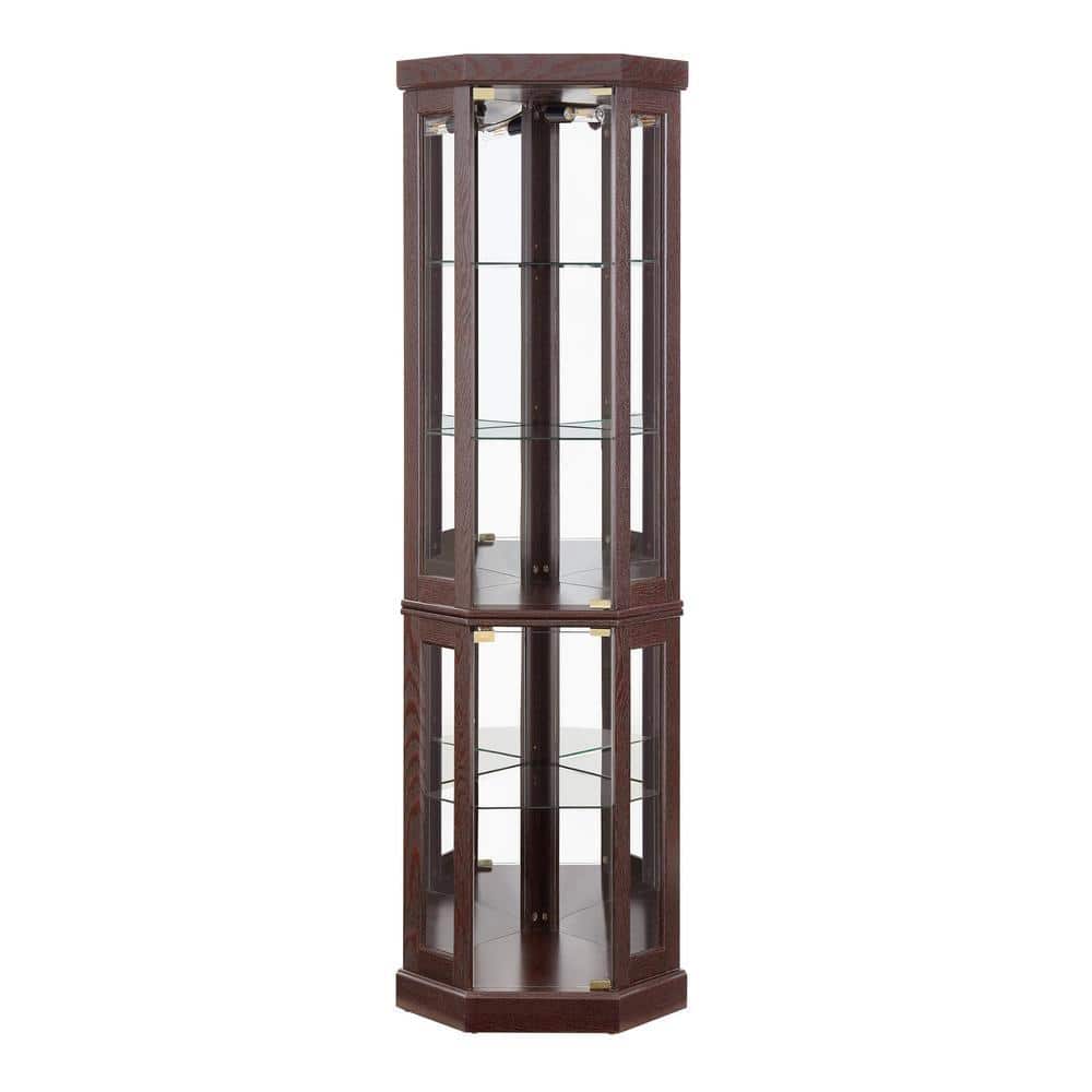 COWLOWN 15.31 in. W x 15.31 in. D x 69.84 in. H Bathroom Dark Brown Linen Cabinet (1)