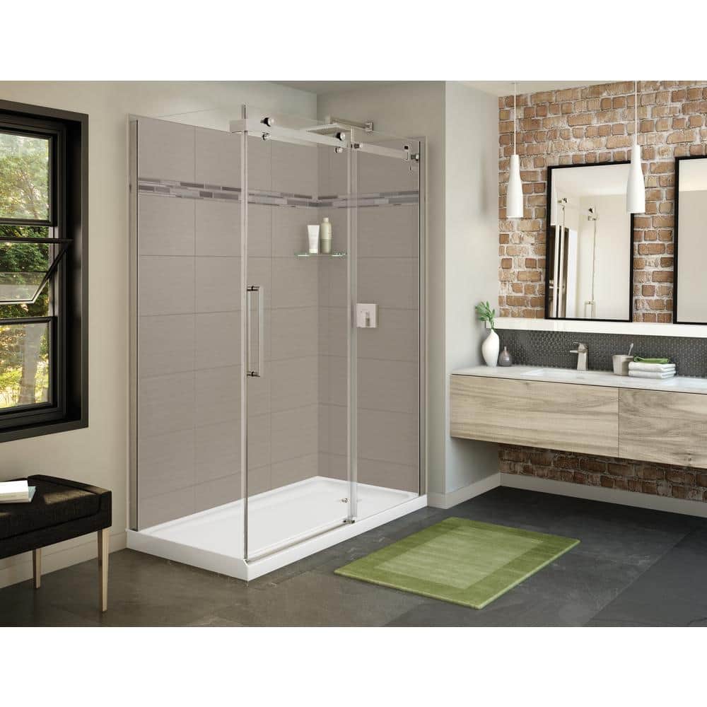 MAAX Utile Origin 1 in. x 60 in. x 80 in. Direct-to-Stud 1-Piece Shower Back Wall in Greige (2)