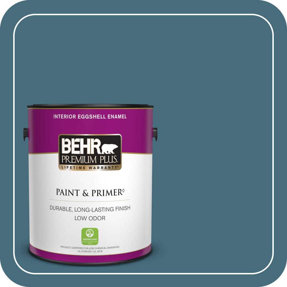 BEHR PREMIUM PLUS 1 gal. #S480-6 Poseidon Eggshell Enamel Low Odor Interior Paint & Primer (1)