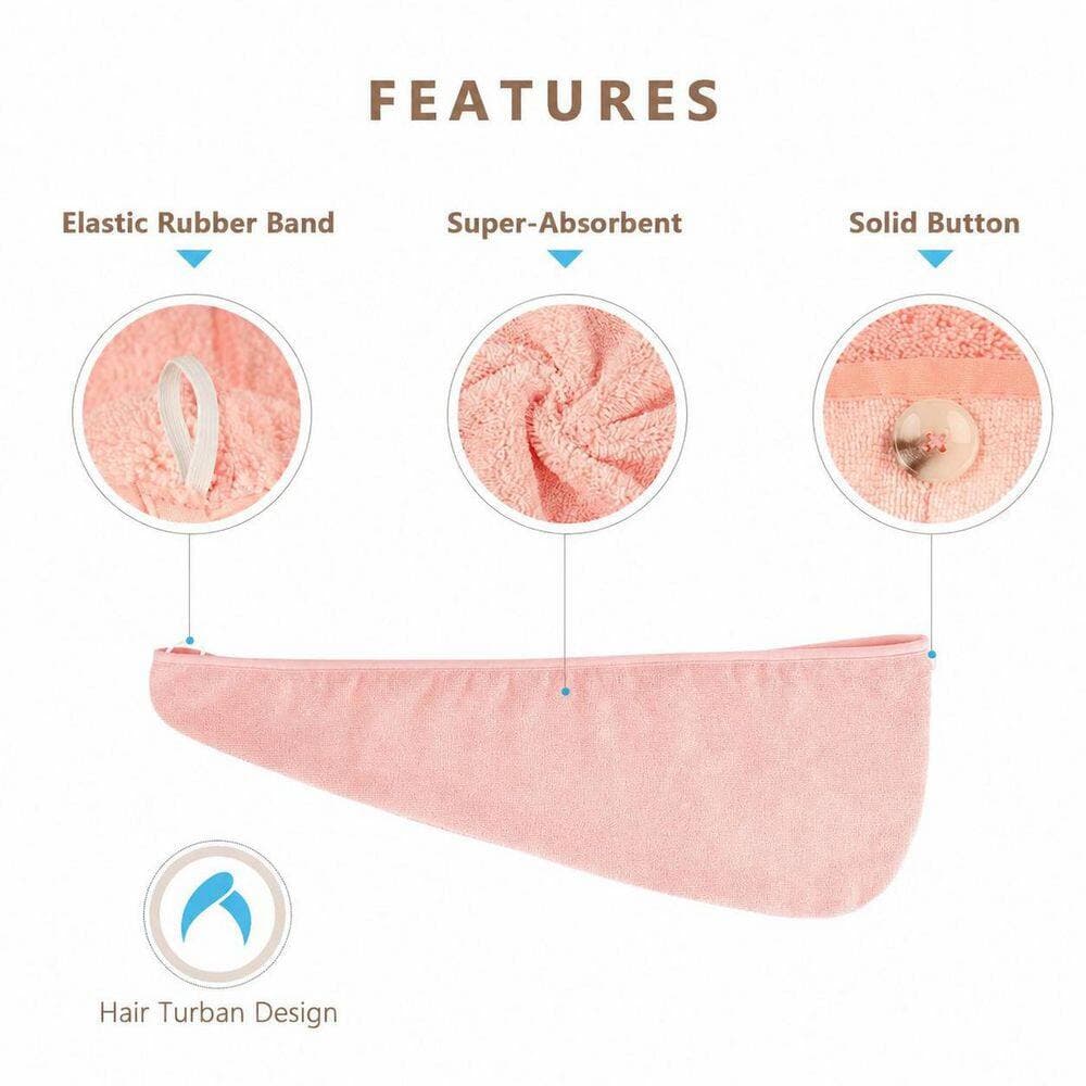 LAIFUCAM Multicolor Hair Towel Wrap 5 Pack Super Absorbent Quick Dry Microfiber Turban for All Hair Types Anti Frizz (2)