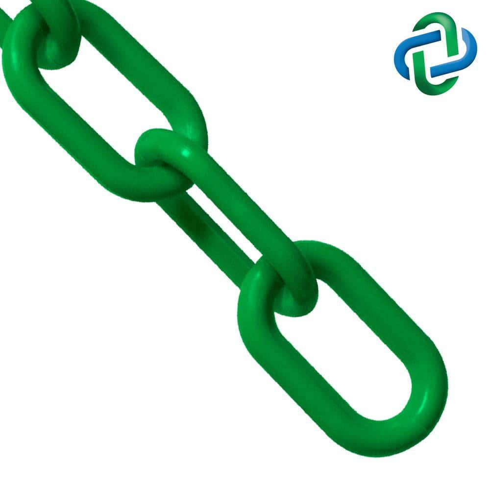 Mr. Chain 2 in. (54 mm) x 25 ft. Green Heavy-Duty Plastic Barrier Chain