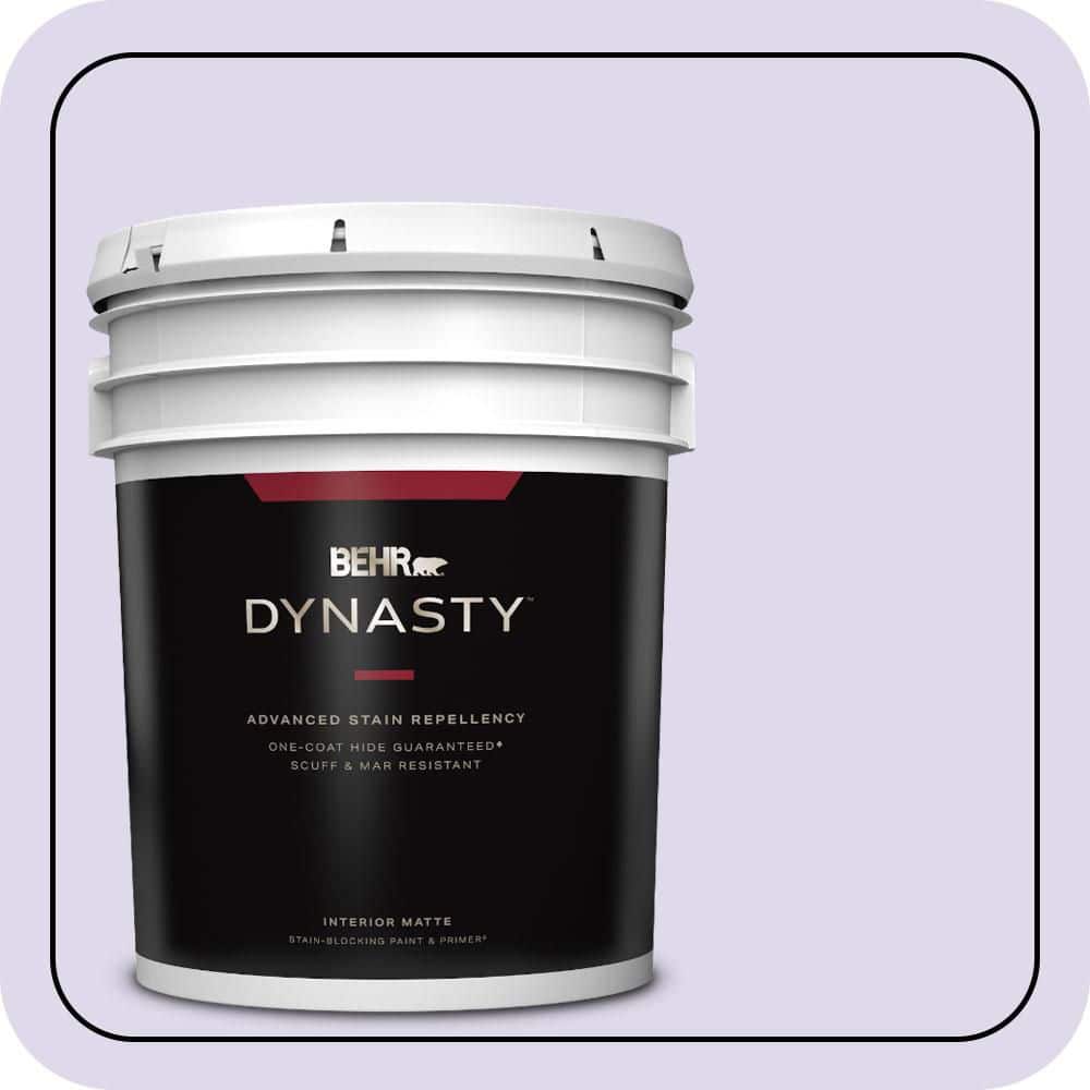 BEHR DYNASTY 5 gal. #640A-2 Misty Violet Matte Interior Stain-Blocking Paint & Primer