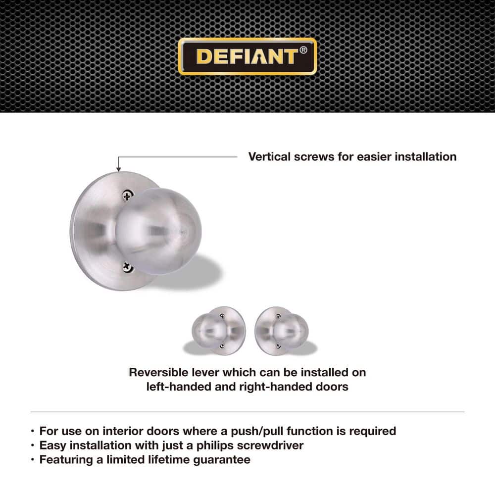 Defiant Saturn Stainless Steel Dummy Door Knob (3)