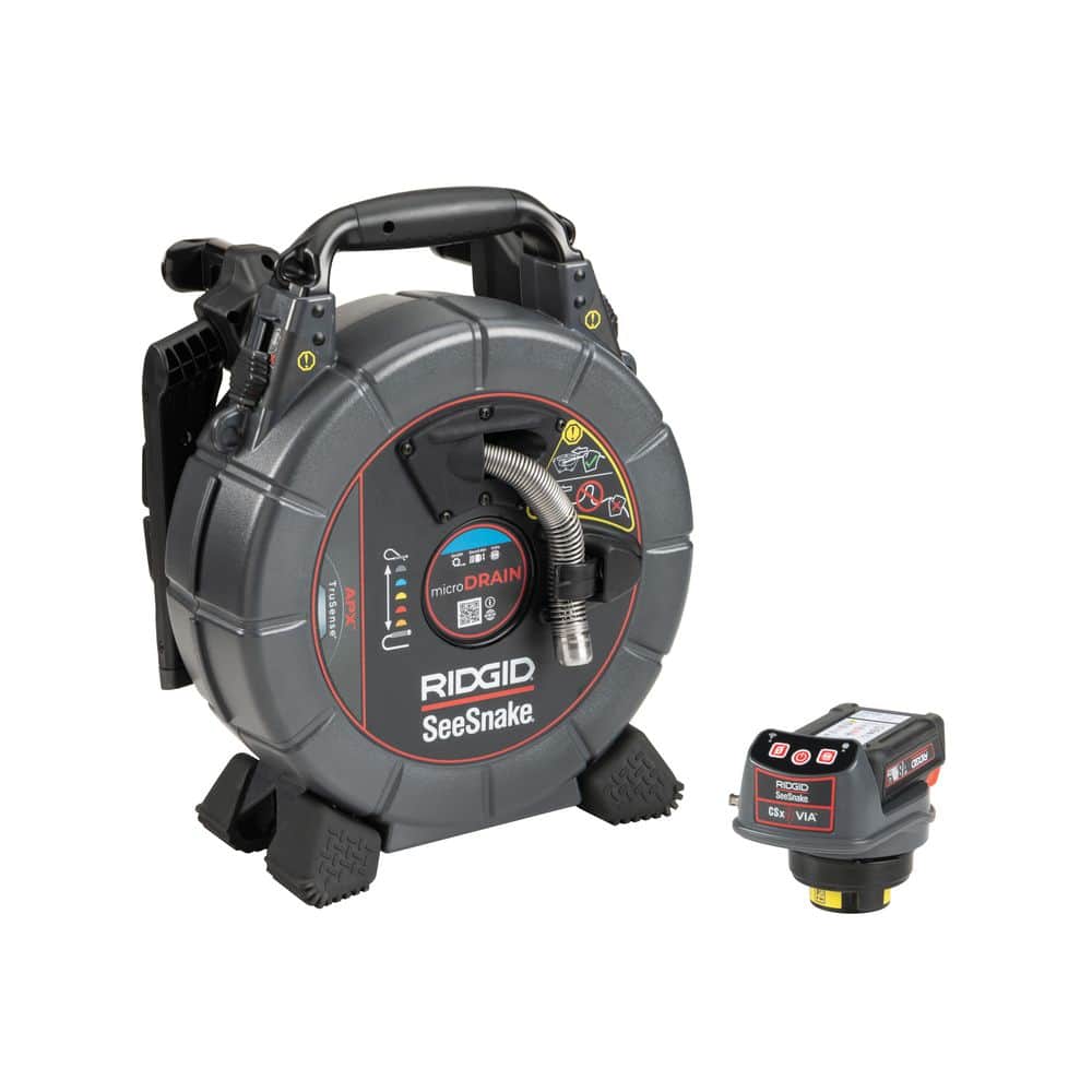 RIDGID SeeSnake microDRAIN APX Sewer Camera Reel & CSx Via System with TruSense, Includes 1 Battery and 1 Charger (3)