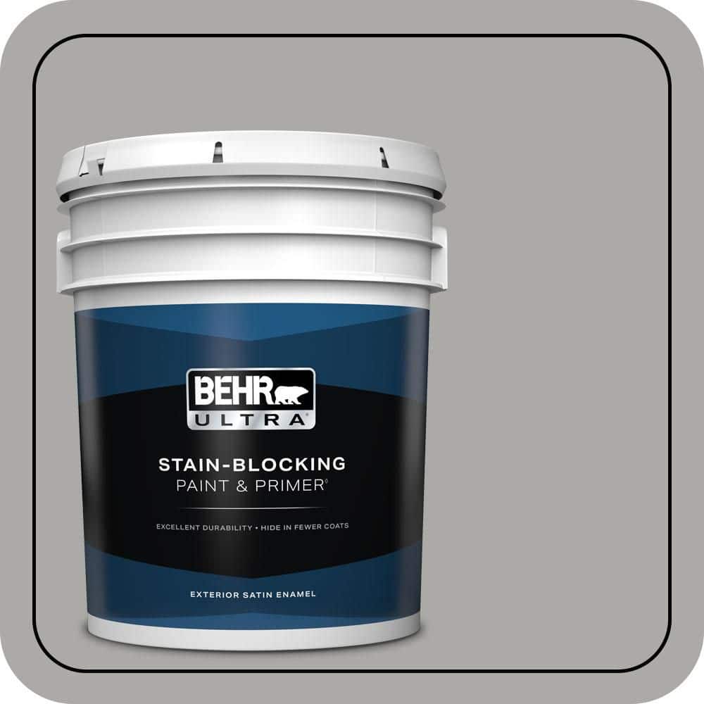 BEHR ULTRA 5 gal. #PPU18-14 Cathedral Gray Satin Enamel Exterior Paint & Primer