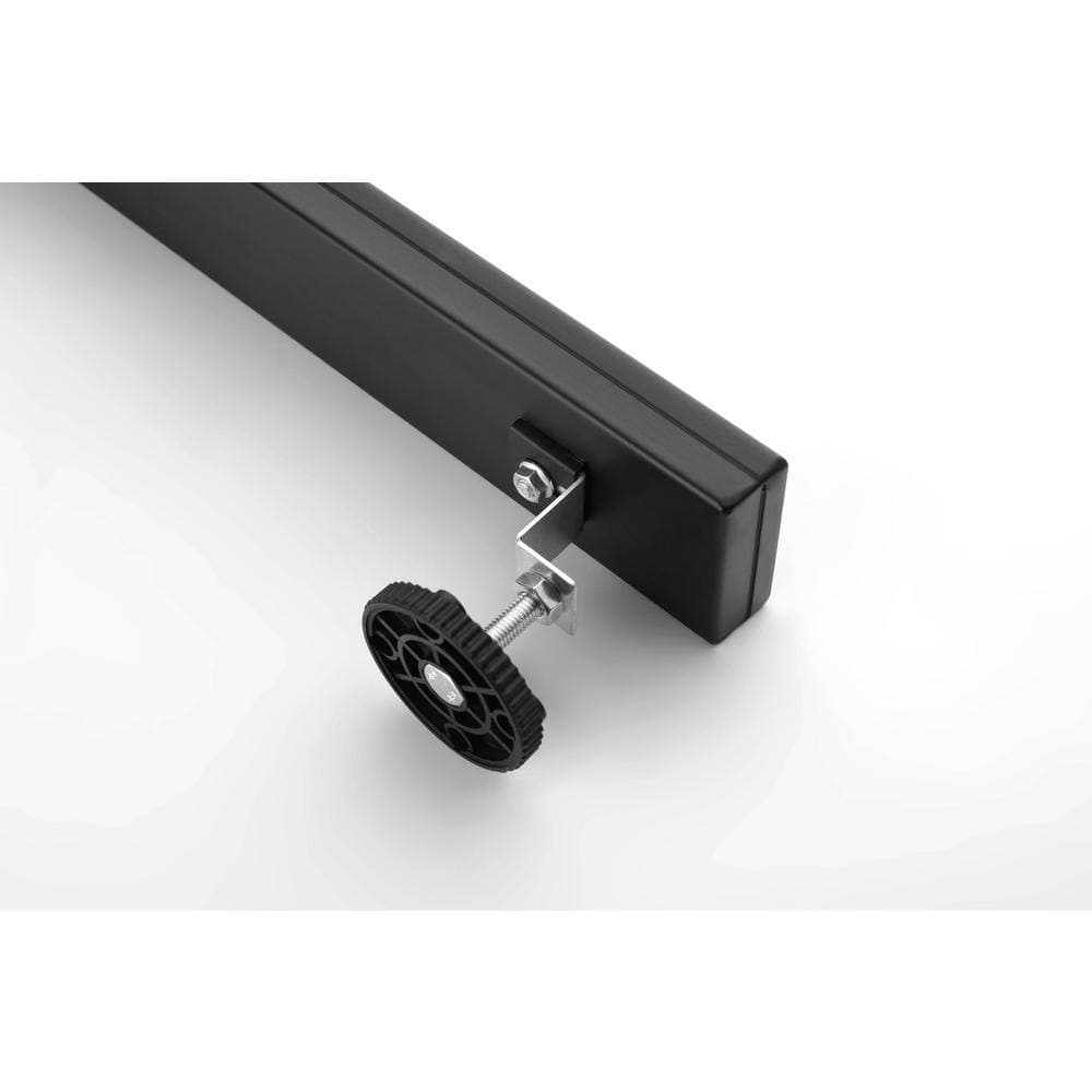 Tahanbath Linear Shower Drain with Removable Quadrato Pattern Grate, Included Hair Strainer and Leveling Feet in Matte Black (3)