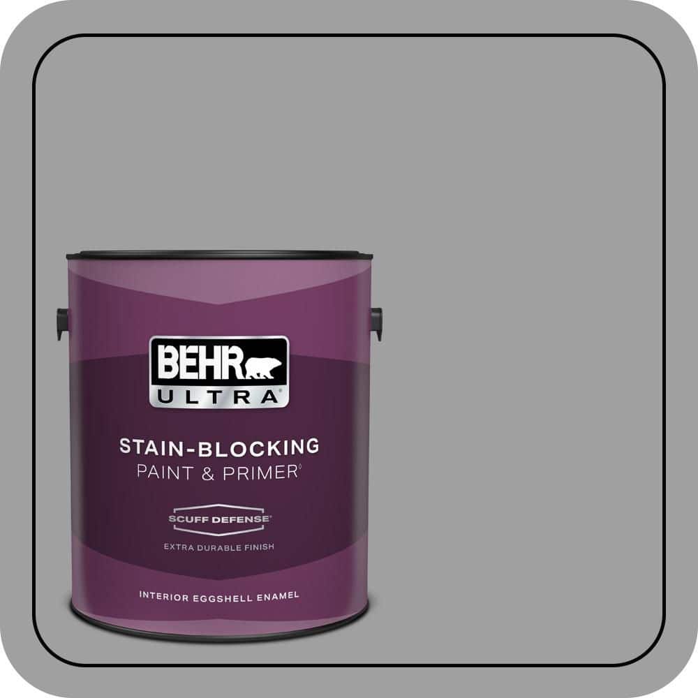 BEHR ULTRA 1 gal. #PPU26-06 Elemental Gray Extra Durable Eggshell Enamel Interior Paint & Primer