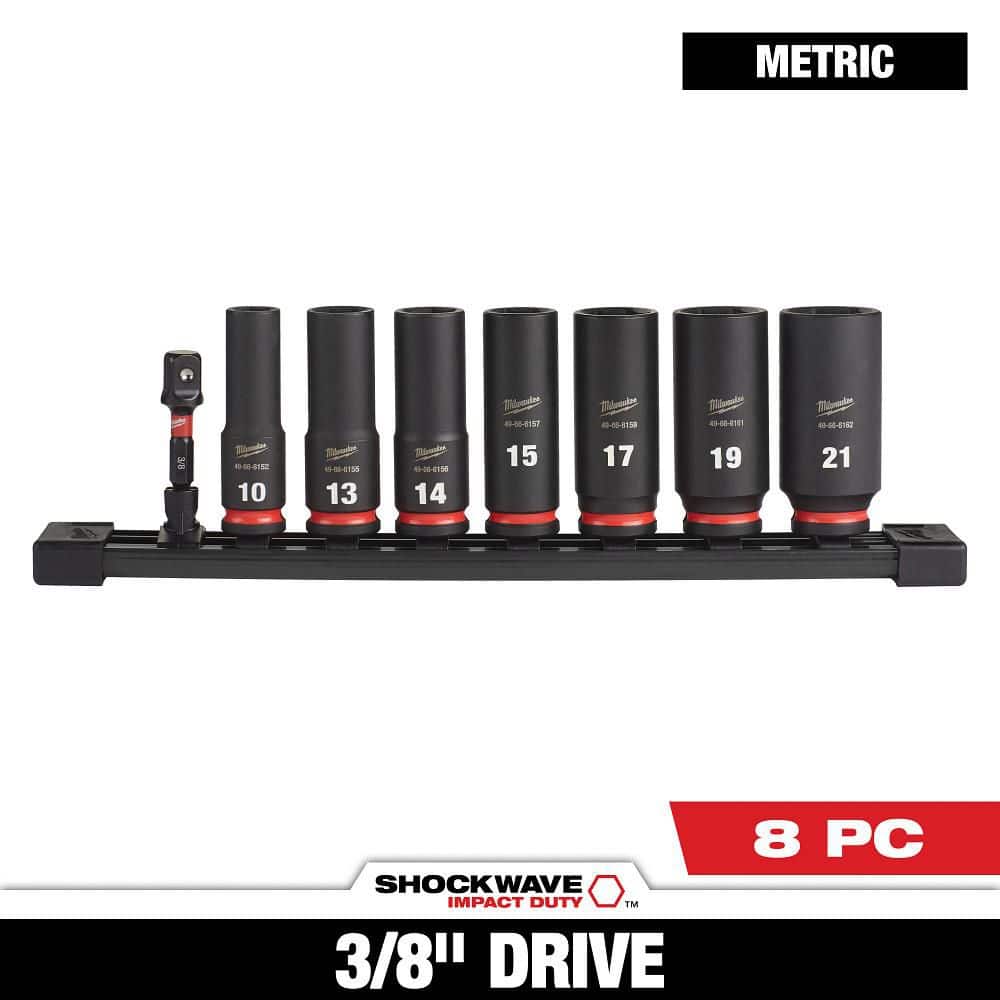 Milwaukee SHOCKWAVE . Drive /SAE 6 Point Impact Socket Set