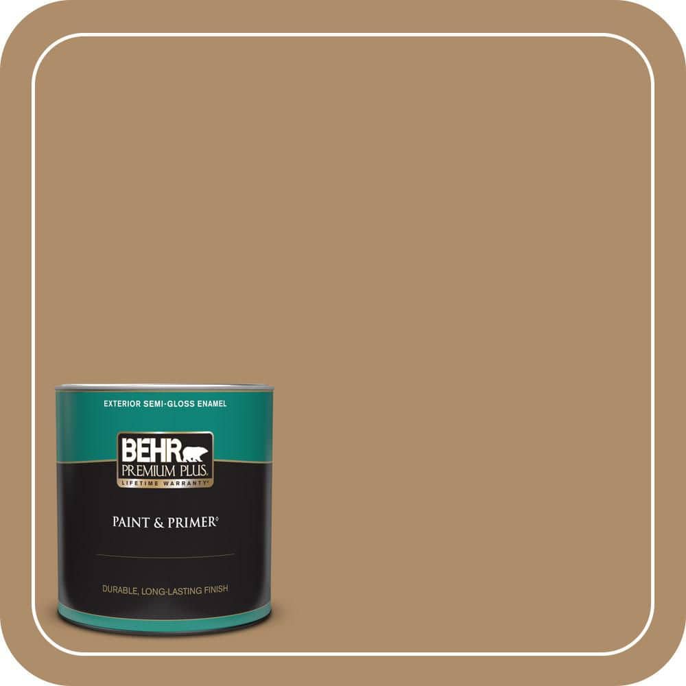 BEHR PREMIUM PLUS 1 qt. #N270-5 River Road Semi-Gloss Enamel Exterior Paint & Primer