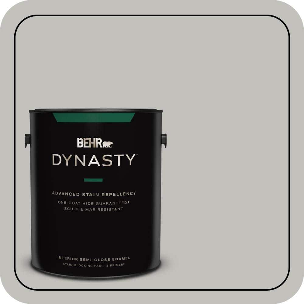 BEHR DYNASTY 1 gal. #QE-50 Gull Gray Semi-Gloss Enamel Interior Stain-Blocking Paint & Primer