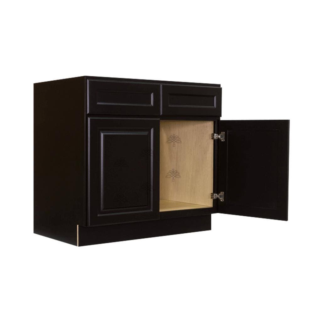LIFEART CABINETRY 36 in. W x 21 in. D x 34.5 in. H Ready to Assemble Vanity Cabinet with 2-Doors in Dark Espresso (3)
