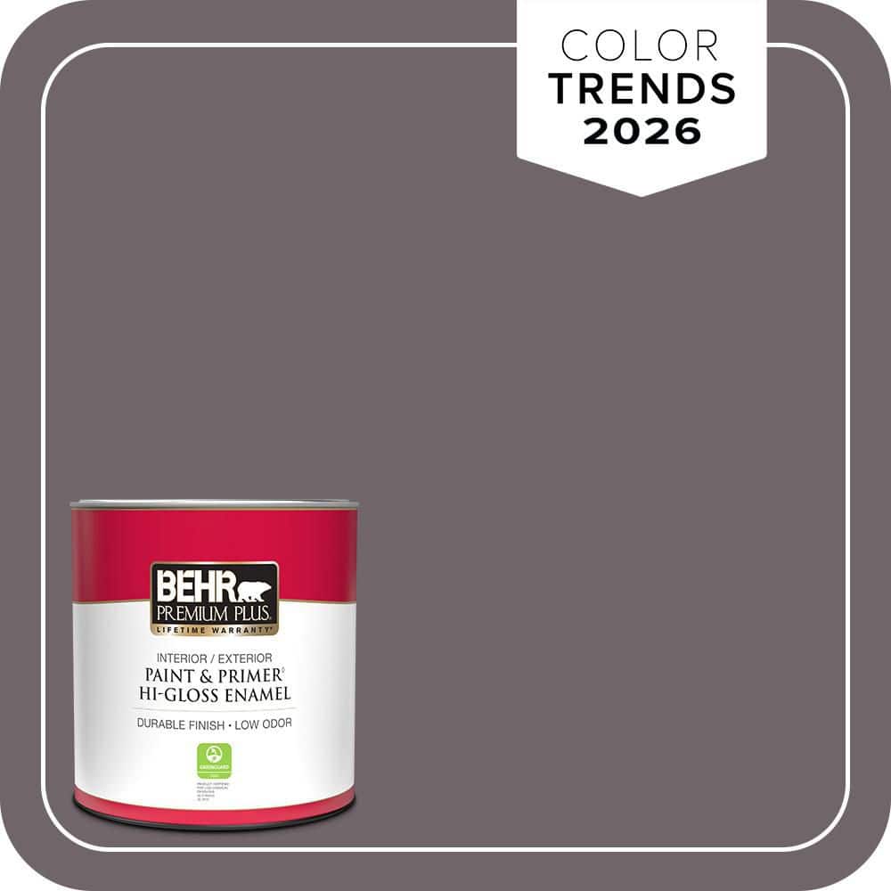 BEHR PREMIUM PLUS 1 qt. #N570-5 Curtain Call Hi-Gloss Enamel Interior/Exterior Paint & Primer (1)