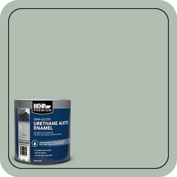 BEHR PREMIUM 1 qt. #450E-3 Southern Breeze Semi-Gloss Enamel Urethane Alkyd Interior/Exterior Paint (2)