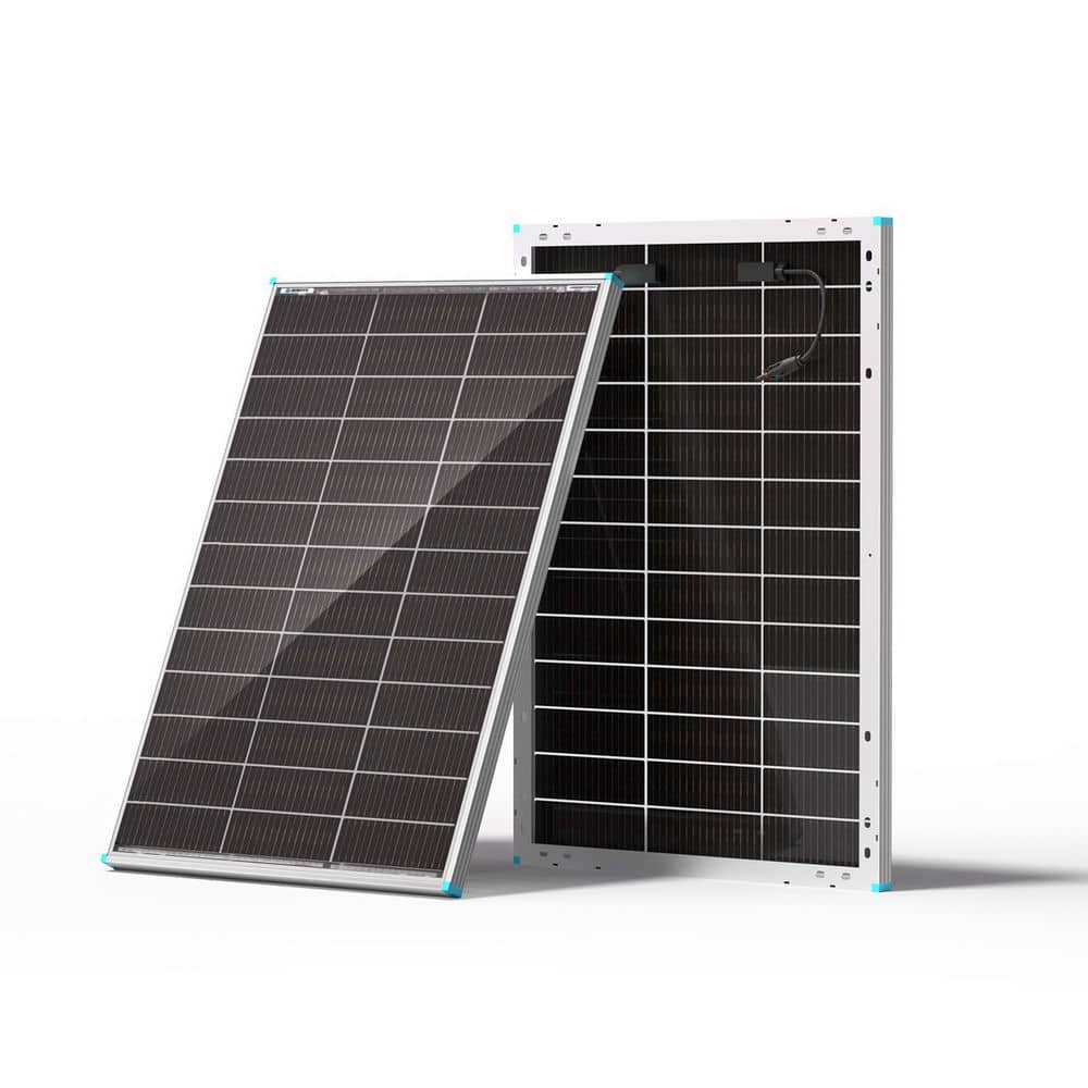 Renogy Bifacial 100-Watt N-Type 16BB Monocrystalline Solar Panel Backup Power Double-Side 25% High-Efficiency PV Module for RV (1)