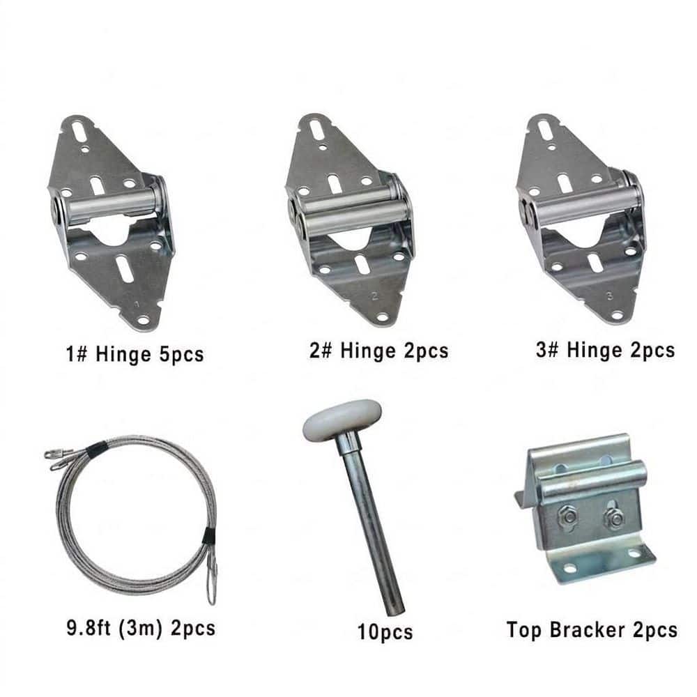 Unbranded Nylon Sealed Bearing Garage Door Roller Hinge Top Bracket Wire Rope Kit for 7 ft. Height Residential Door (3)