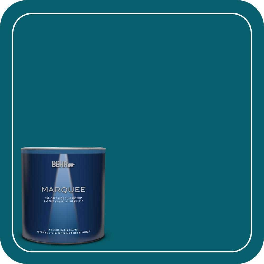 BEHR MARQUEE 1 qt. #T16-04 Galapagos Satin Enamel Interior Paint & Primer