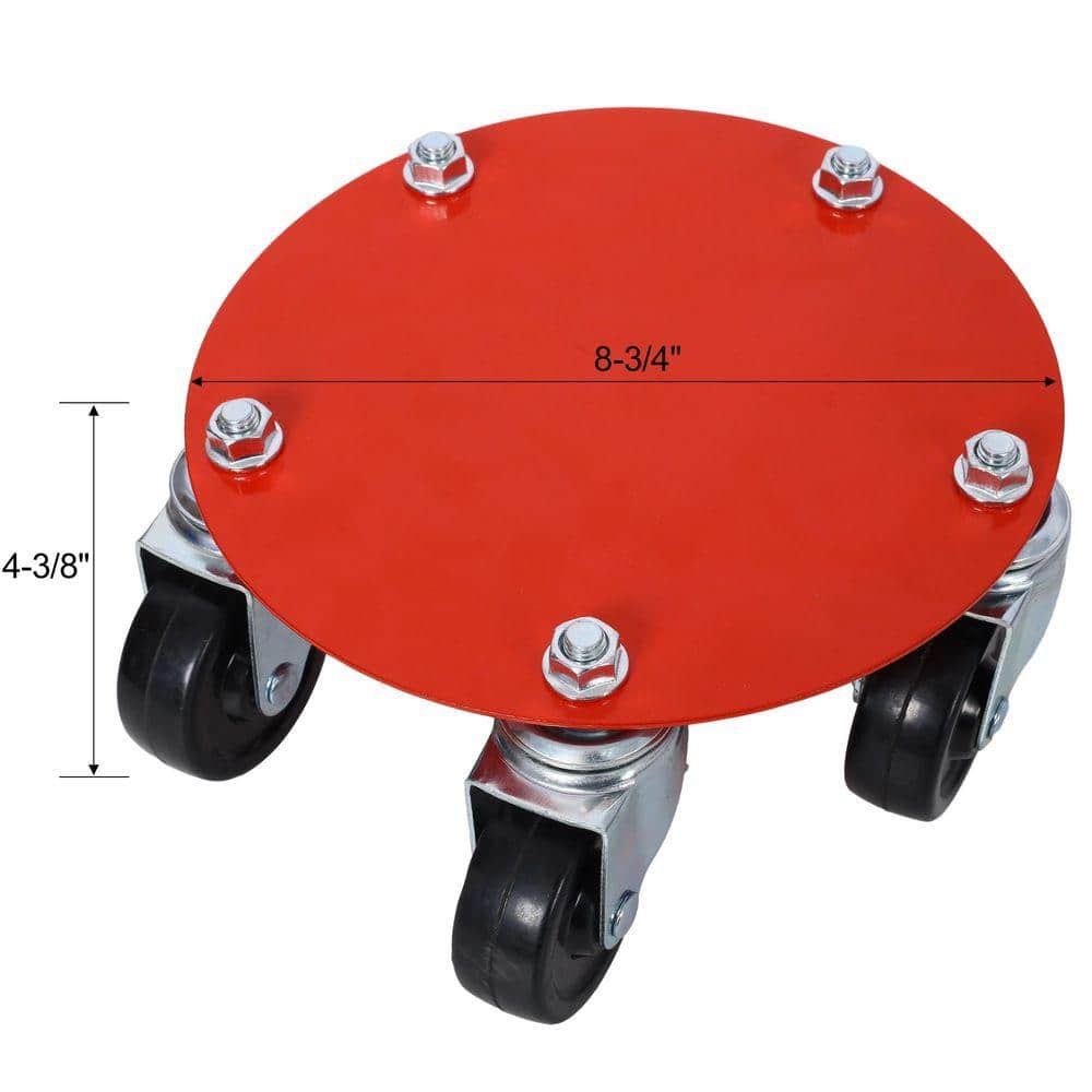 Miscool Ami Snowmobile Dolly 1500 lbs. Capacity V-Slide with 2.5 in. Swivel Casters red color Dolly (2)