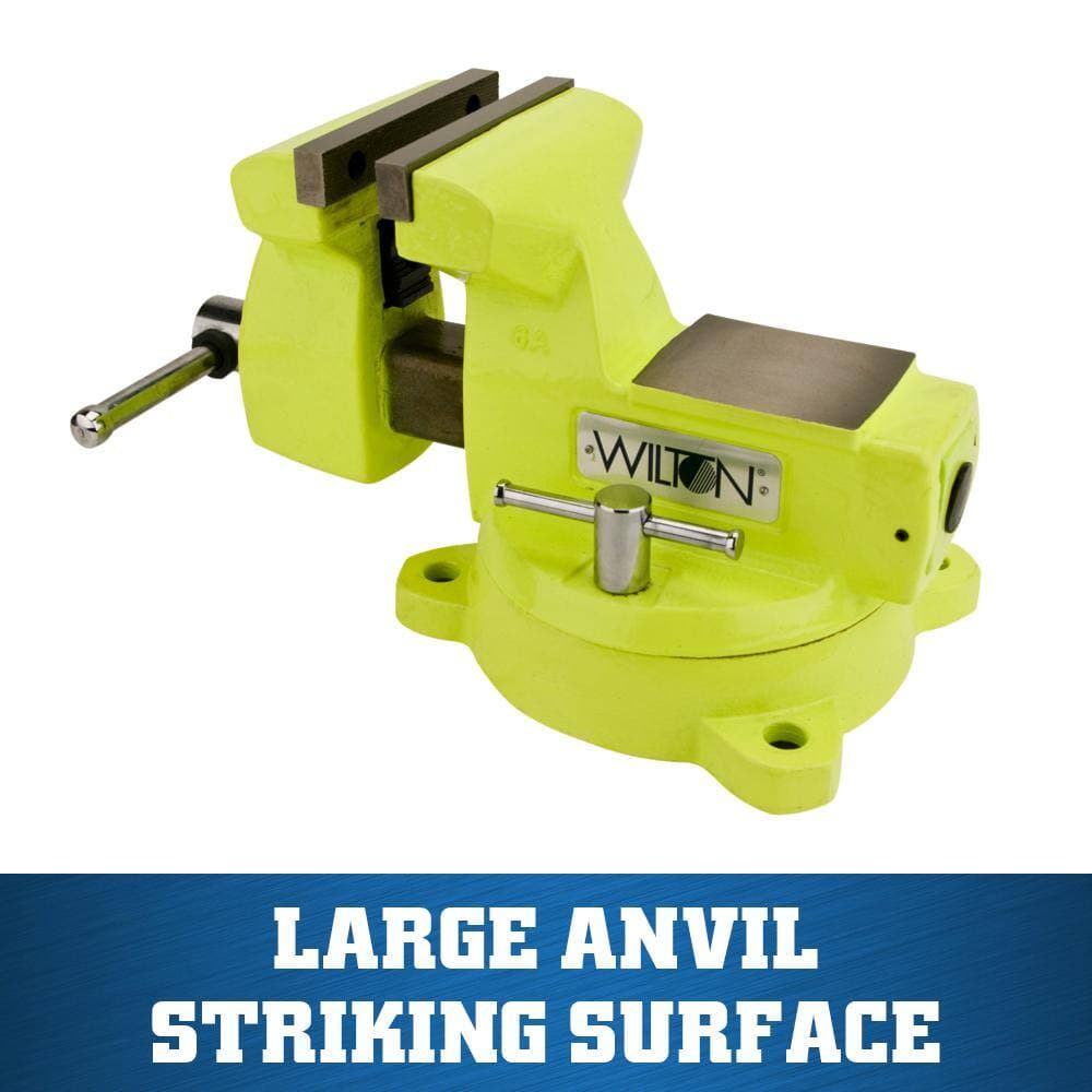 Wilton 6 in. Mechanics High Visibility Safety Vise with Swivel Base, 4-2/16 in. Throat Depth (2)