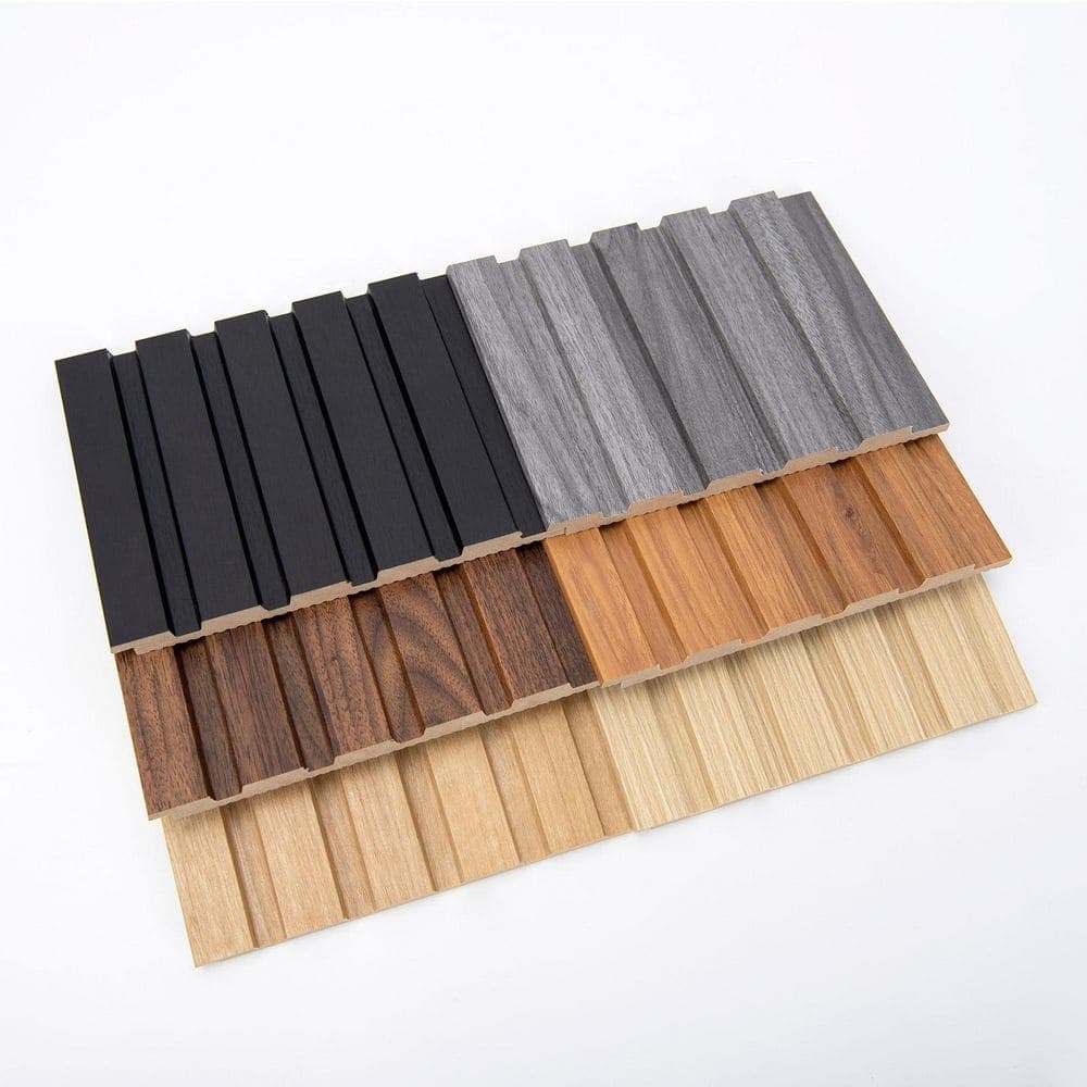 Art3d 3/7 in. x 5. 9in. x 7.4 in. 6-Color Samples Wood Design Square Edge MDF Decorative Fluted Wall Paneling, 6 Pack (3)