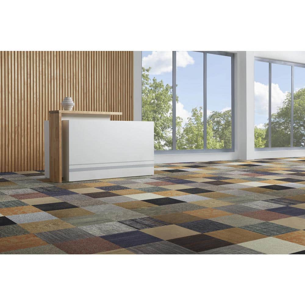 TrafficMaster Versatile - Assorted - Multi-Colored Commercial/Residential 24 x 24 in. Peel and Stick Carpet Tile Square (40 sq. ft.) (3)