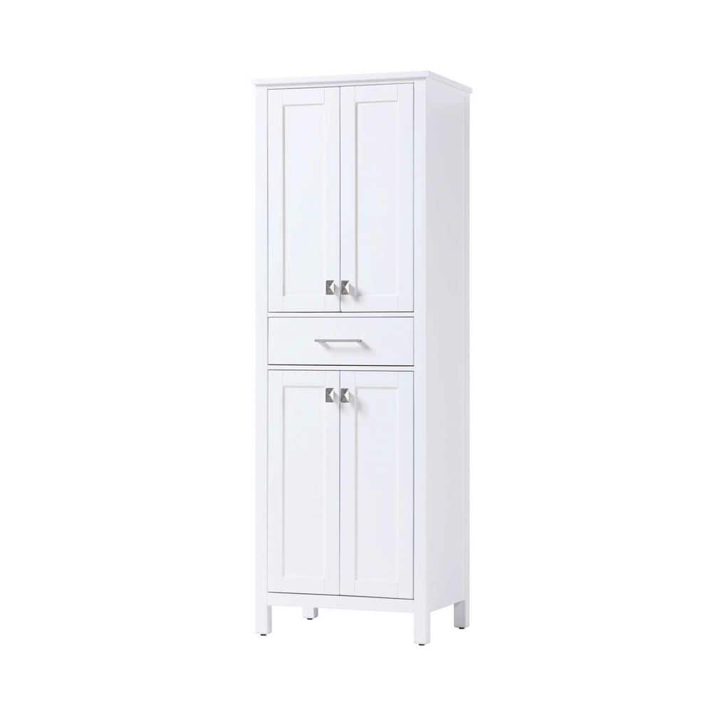 TIMELESS HOME 24 in. W x 18 in. D x 72 in. H White Freestanding Linen Cabinet (2)
