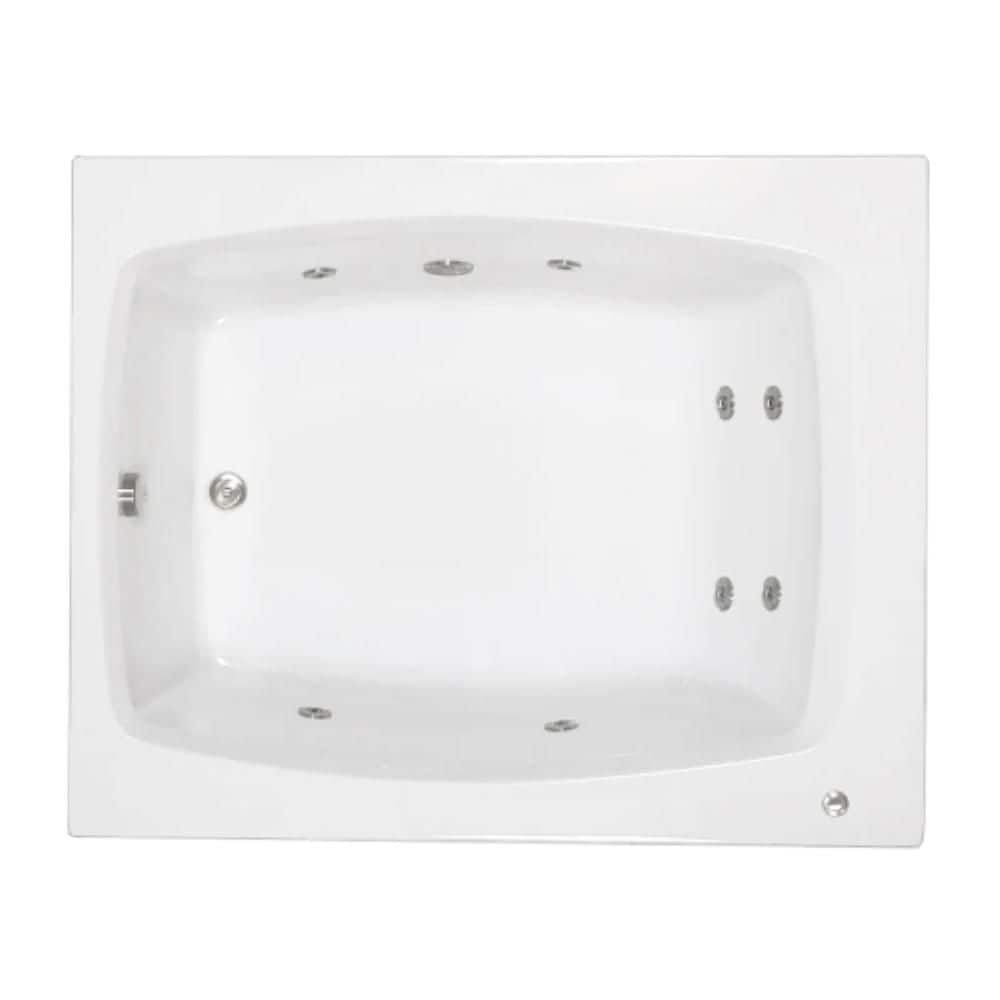 Comfortflo 60 in. x 48 in. Acrylic Rectangular Drop-in Whirlpool Bathtub with Reversible Drain in White (2)