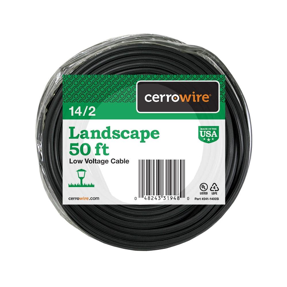 Cerrowire 14/2 Black Stranded Low-Voltage Landscape Lighting Wire