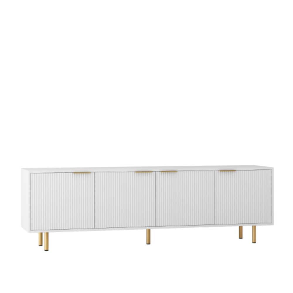 Unbranded 68.89 in. W x 14.96 in. D x 21.25 in. H Bathroom White Linen Cabinet (1)
