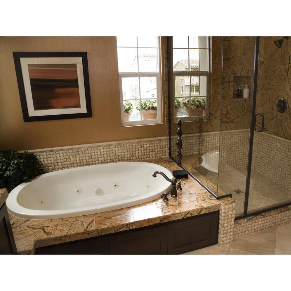 Hydro Systems Studio Dual Oval 65 in. Acrylic Oval Drop-in Non-Whirlpool Bathtub in White (2)