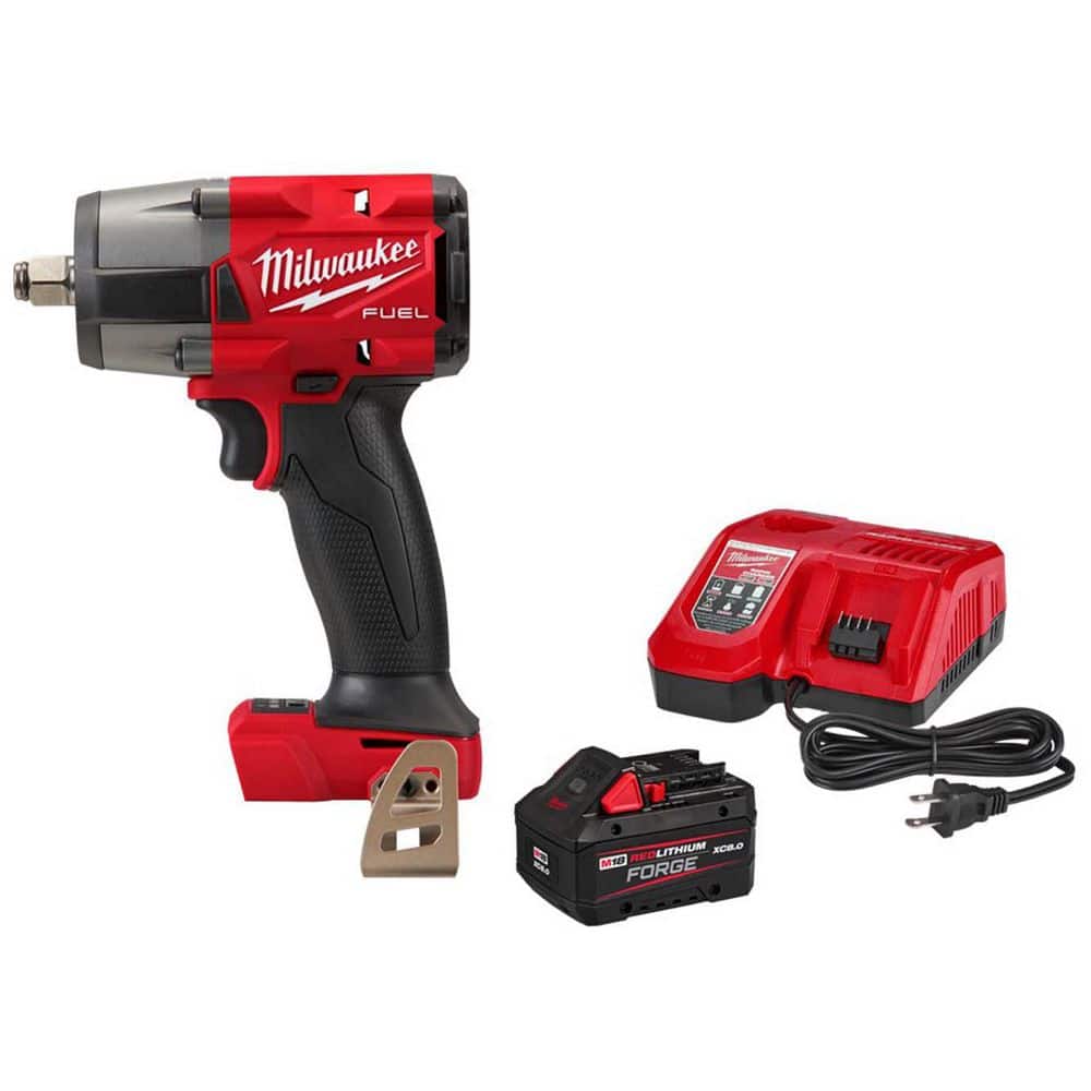Milwaukee M18 FUEL Gen-2 18V Lith-Ion Brushless Cordless Mid Torque 1/2 in. Impact Wrench w/ FORGE 8. 0Ah Battery & Charger (1)