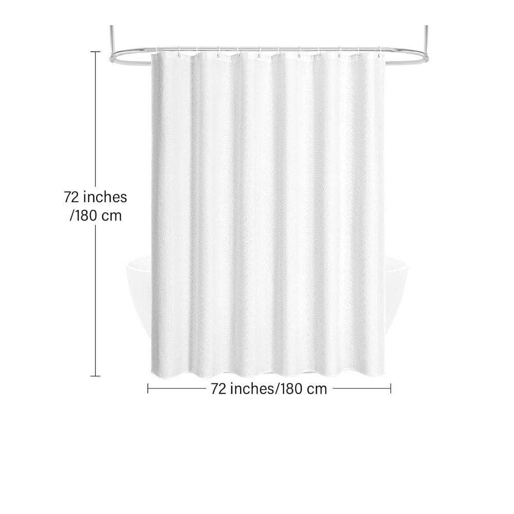 Unbranded Waffle Woven 72 in. W x 72 in. L Polyester Shower Curtain in White (2)