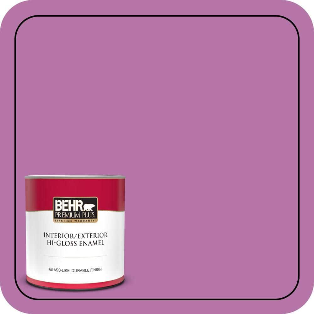 BEHR PREMIUM PLUS 1 qt. #P110-5A Eccentric Magenta Hi-Gloss Enamel Interior/Exterior Paint & Primer