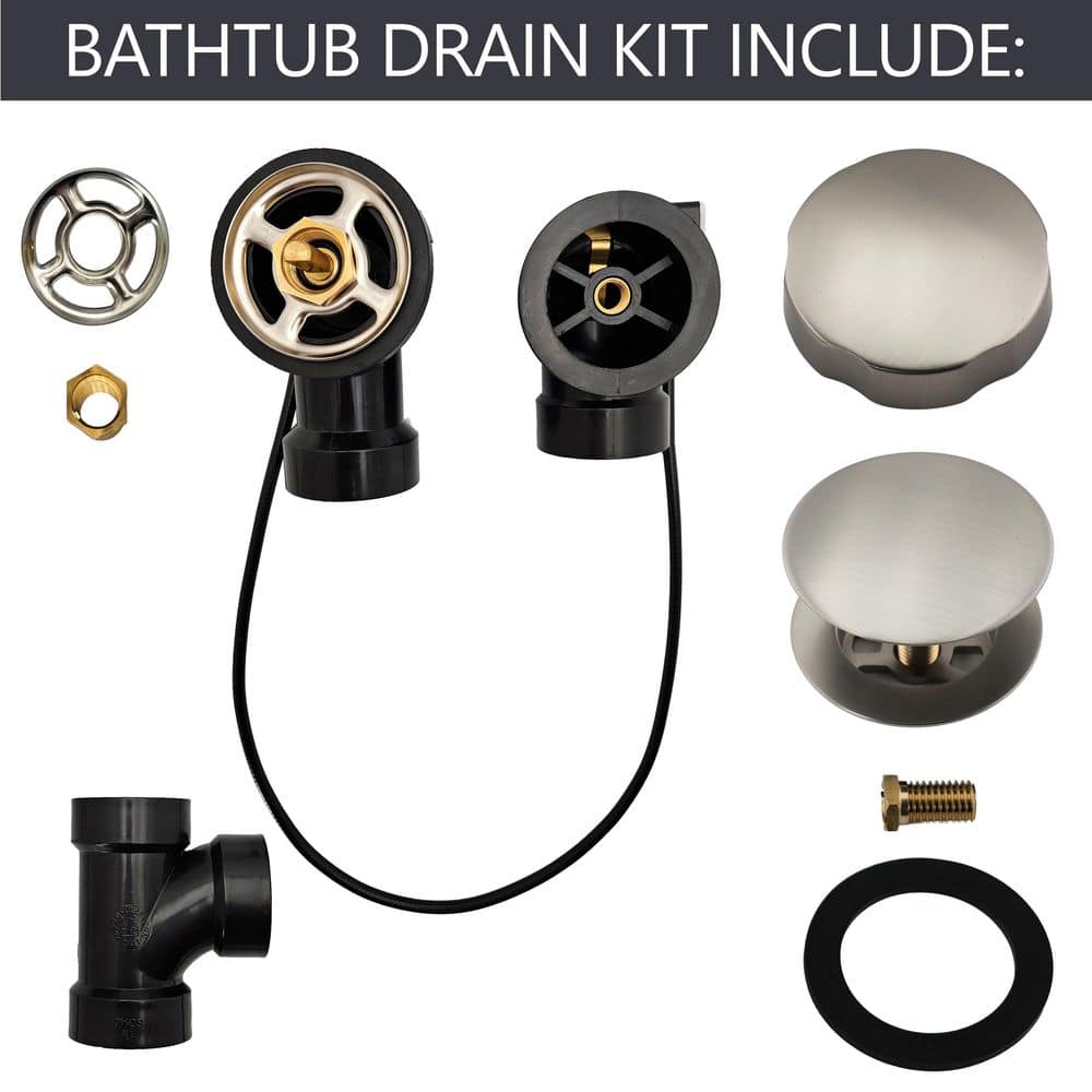 Westbrass Sch. 40 ABS 35 in. Cable Drive Bath Waste Drain Kit (4)