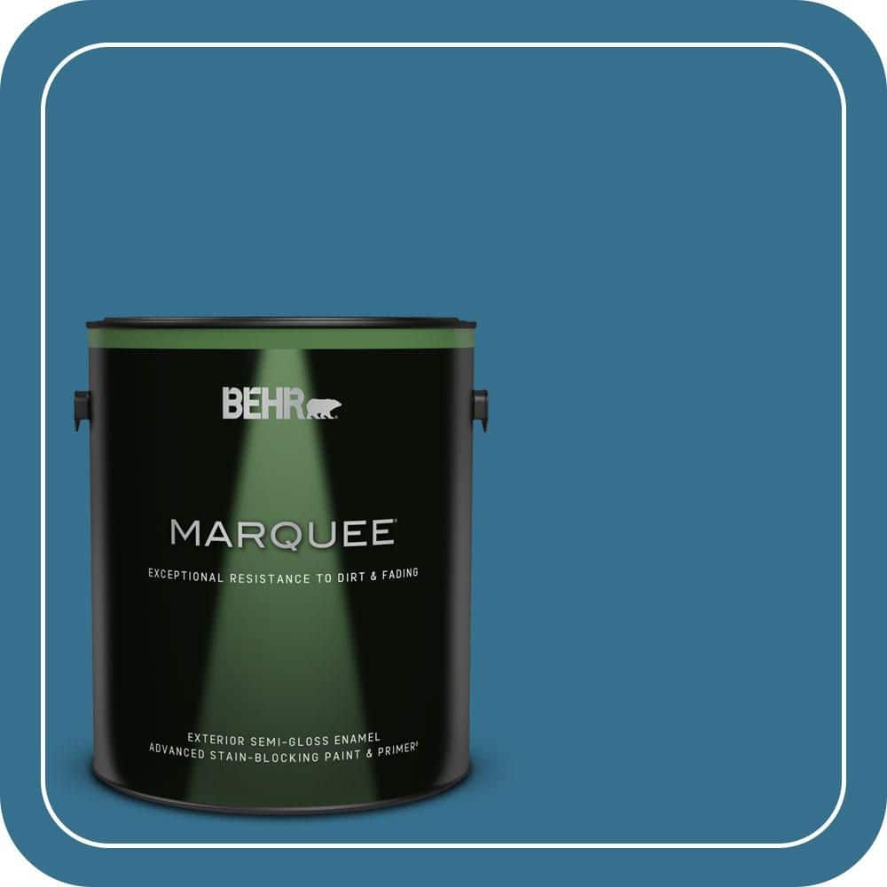 BEHR MARQUEE 1 gal. #M490-6 Living Stream Semi-Gloss Enamel Exterior Paint & Primer (2)