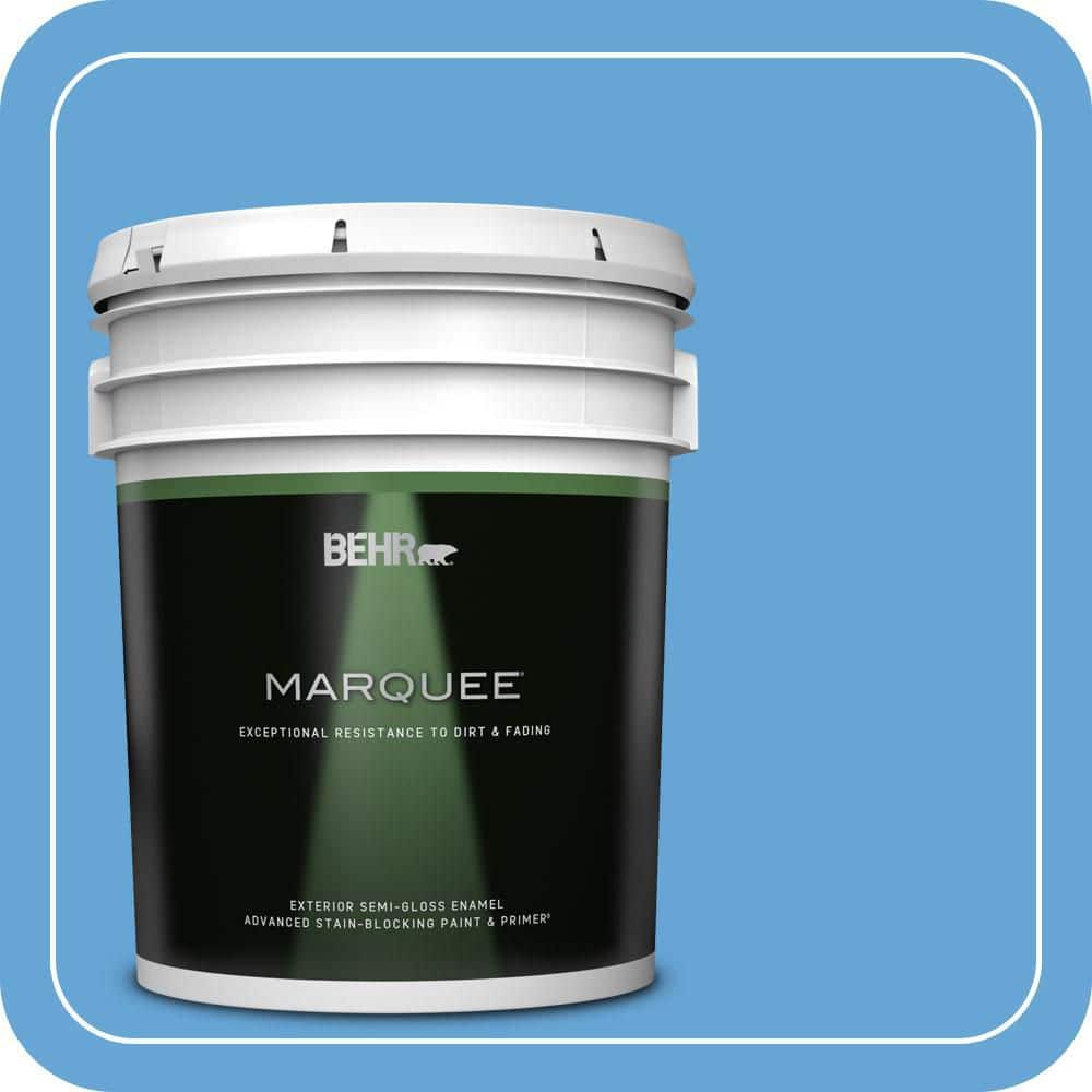 BEHR MARQUEE 5 gal. #560B-5 Ocean Tropic Semi-Gloss Enamel Exterior Paint & Primer