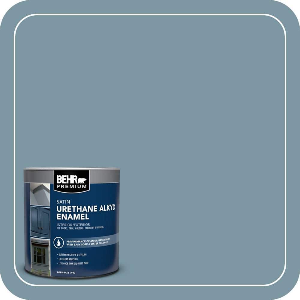 BEHR PREMIUM 1 qt. #530F-5 Waterscape Satin Enamel Urethane Alkyd Interior/Exterior Paint (1)