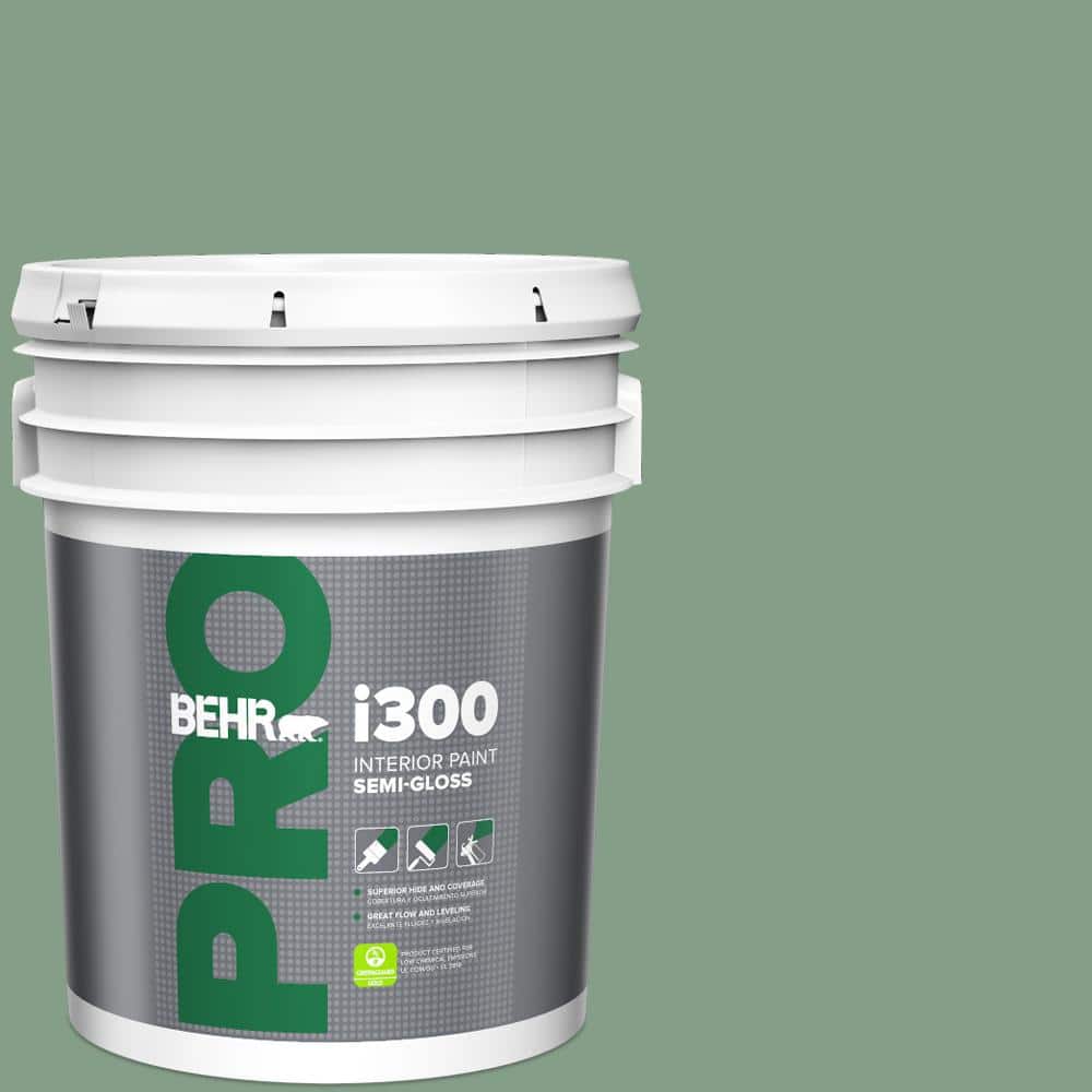 BEHR PRO 5 gal. #S410-5 Track Green Semi-Gloss Interior Paint
