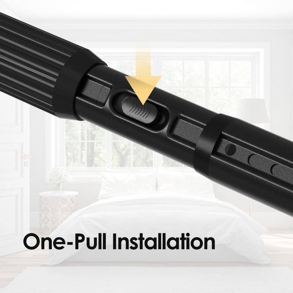 Wudkey 2-Pack 41 in. to 126 in. Adjustable Tension Shower Curtain Rod in Black for Window, Bathroom, 1.26 in. Dia. Shower Rod (3)