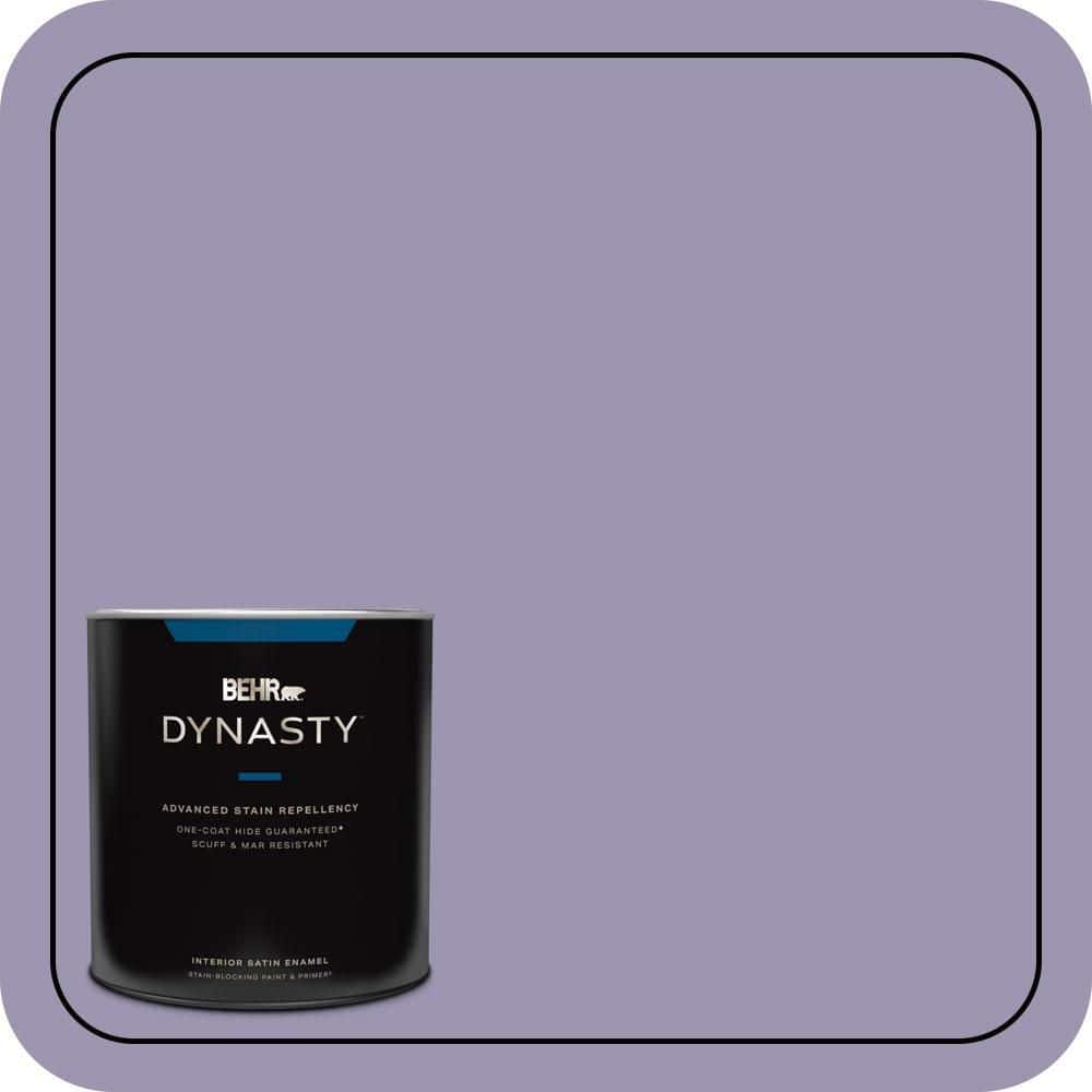 BEHR DYNASTY 1 qt. #S570-4 Night Music One-Coat Hide Satin Enamel Interior Stain-Blocking Paint and Primer