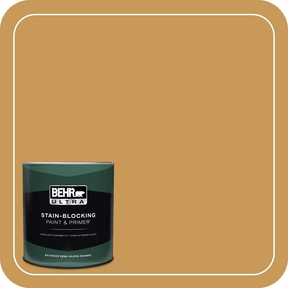 BEHR ULTRA 1 qt. #PMD-104 Amber Glass Semi-Gloss Enamel Exterior Paint & Primer