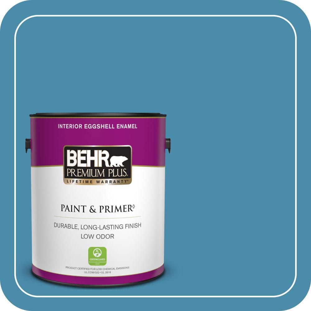 BEHR PREMIUM PLUS 1 gal. #550D-6 Blue Chaise Eggshell Enamel Low Odor Interior Paint & Primer