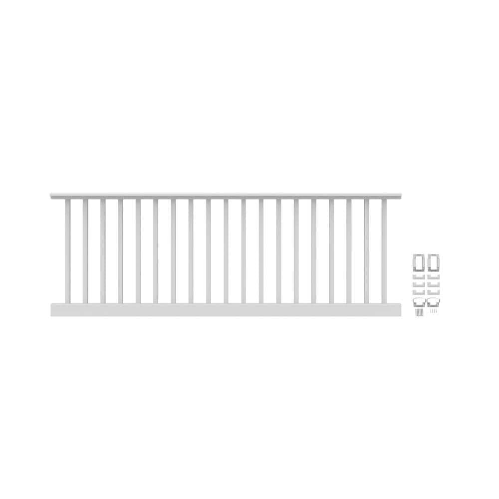 RDI Original Rail 8 ft. x 36 in. White Vinyl Square Baluster Level Rail Kit (1)