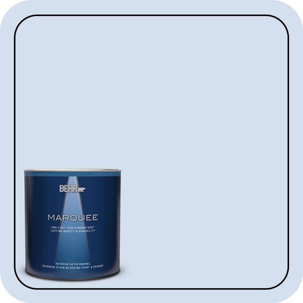 BEHR MARQUEE 1 qt. #M530-1 Ice Drop Satin Enamel Interior Paint & Primer