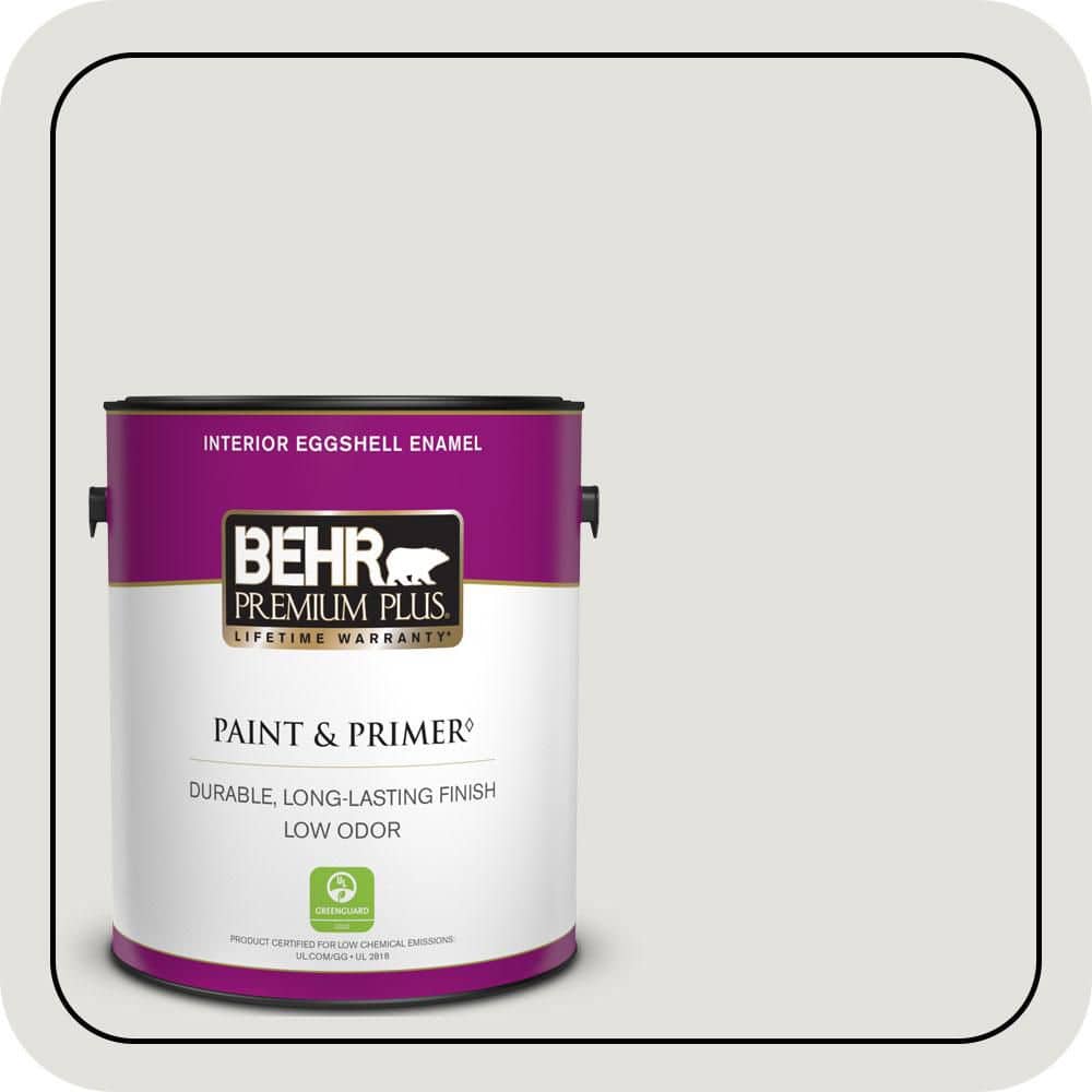 BEHR PREMIUM PLUS 1 gal. #MQ3-04 Quiet on the Set Eggshell Enamel Low Odor Interior Paint & Primer (1)