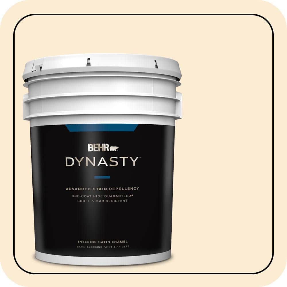 BEHR DYNASTY 5 gal. #P220-1 Frosty Melon Satin Enamel Interior Stain-Blocking Paint and Primer