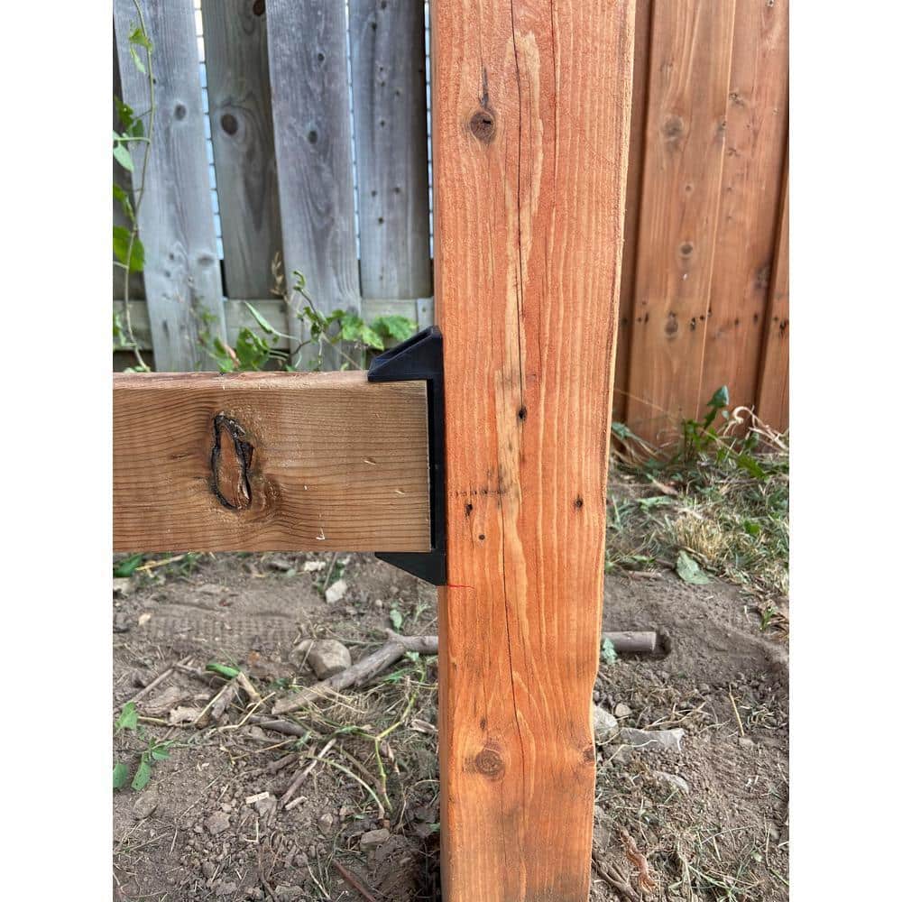 FENCE & DECK RITE 2 in. x 4 in. Privacy Fence/Wall Brackets Fits Standard Railings Reinforced Black Polypropylene (8-Pieces) (2)
