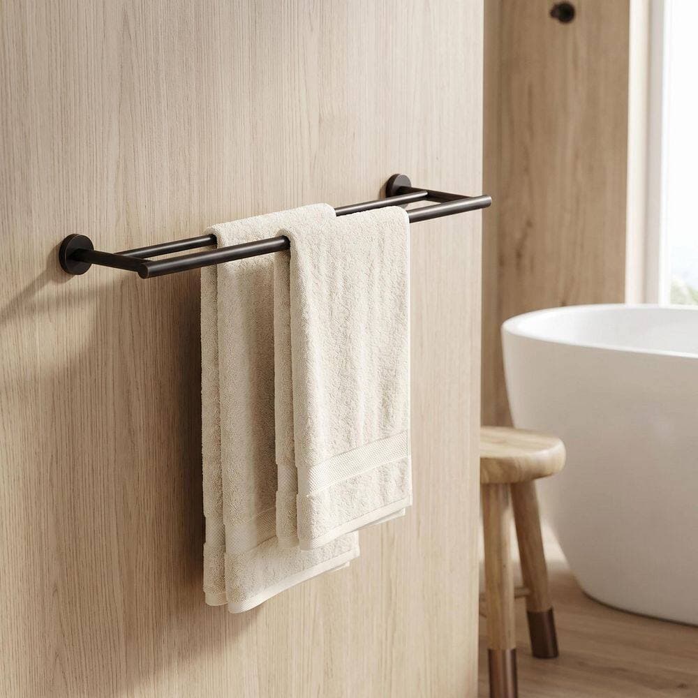 VEVETTA 36 in. Wall Mounted Double Towel Bar in Oil Rubbed Bronze (2)