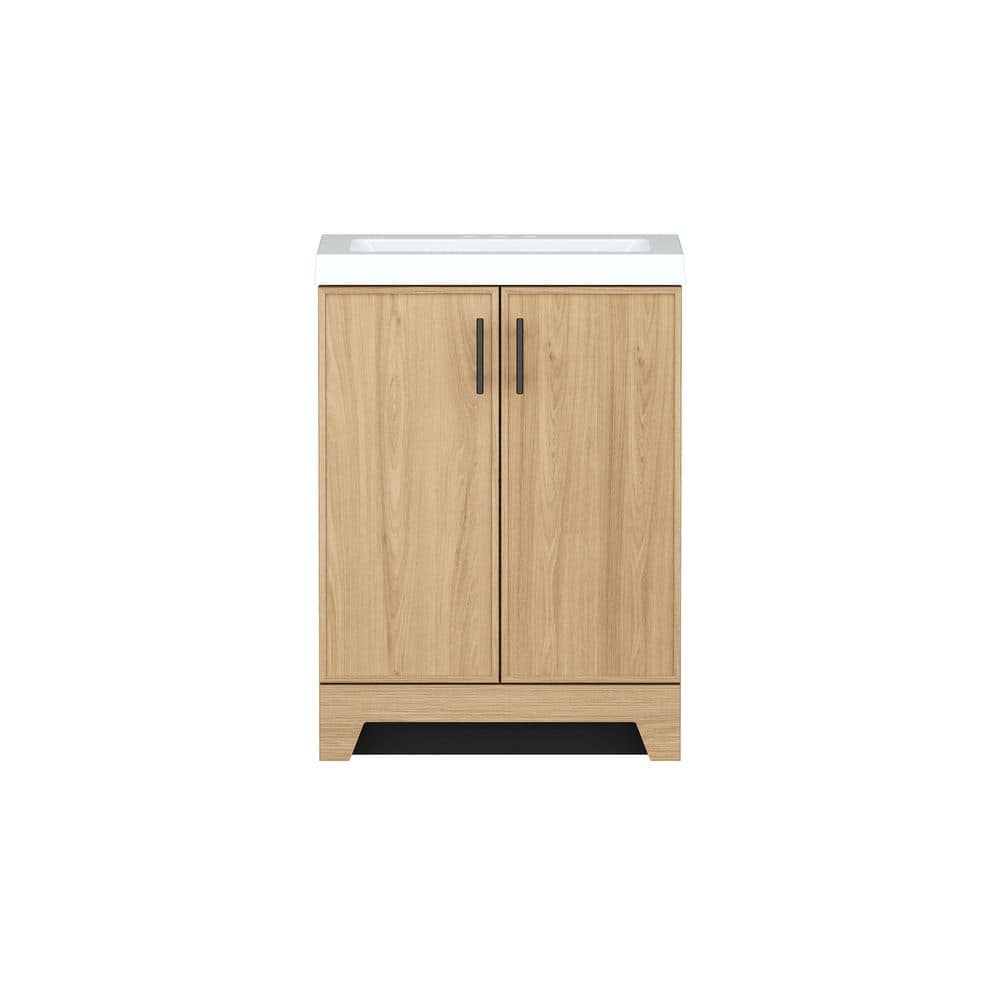Glacier Bay Pinecreek 25 in. Single Sink Freestanding Sunlit Bathroom Vanity with White Cultured Marble Top (Assembled) (3)